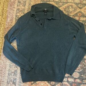 Dockers Knit Polo Sweater Oversized Unisex Vintage Prep